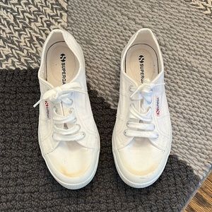 SUPERGA “Cotu” White Canvas Sneakers Size 39
